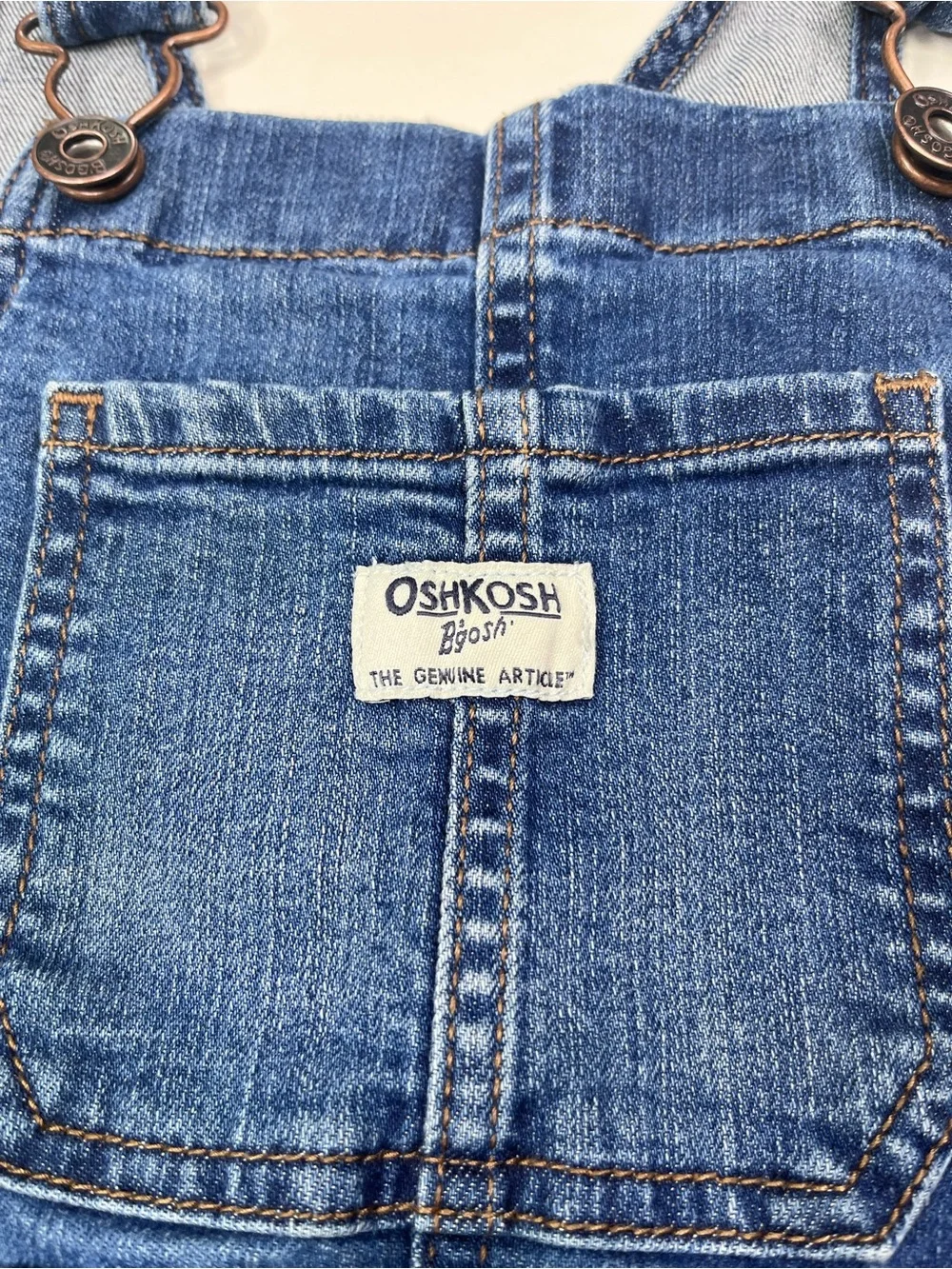 OshKosh B'gosh Blue Denim Girls Overalls Size 7